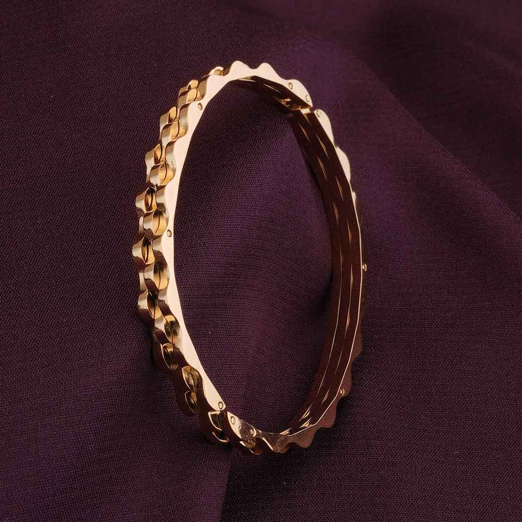 Embossed Gold Bangle Bracelet For Women : PMWSSBR143-G