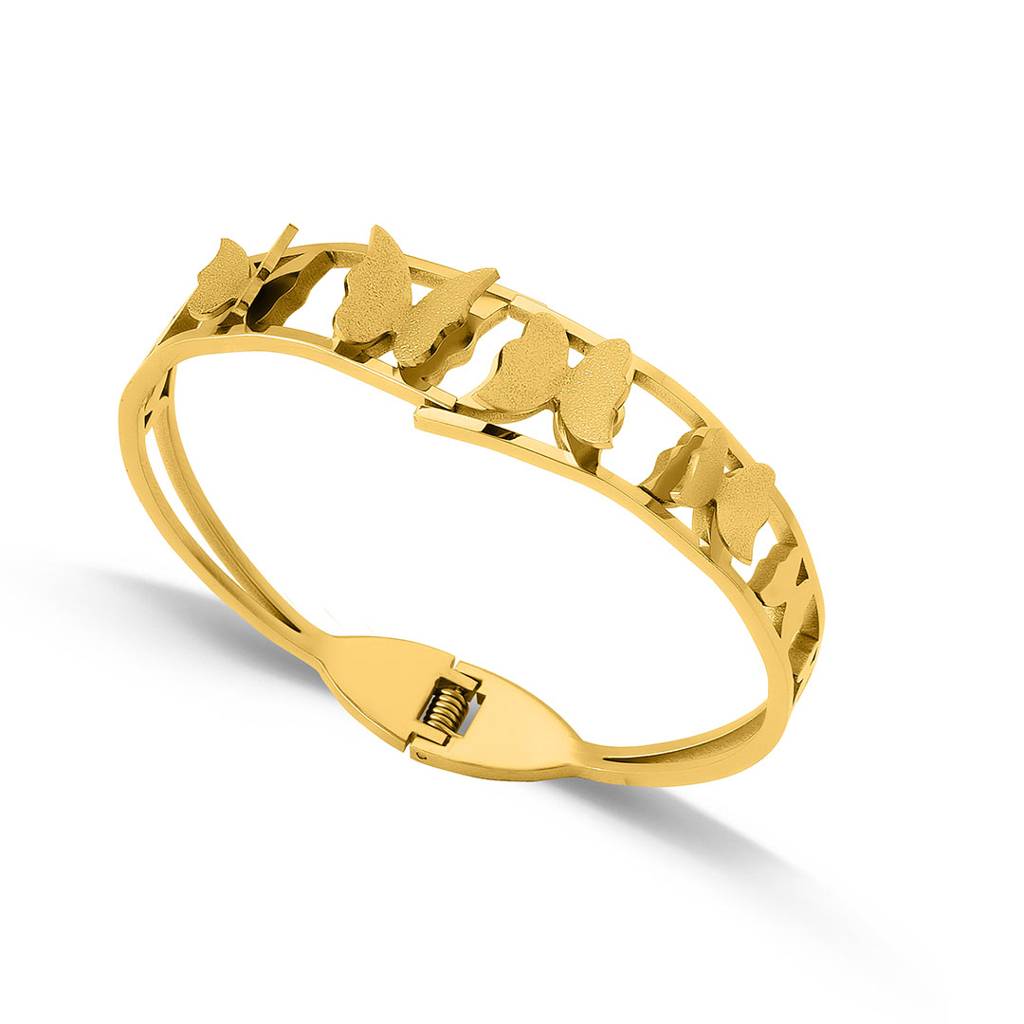Shimmering Butterfly Bangle Bracelet For Women : PMWSSBR145-G
