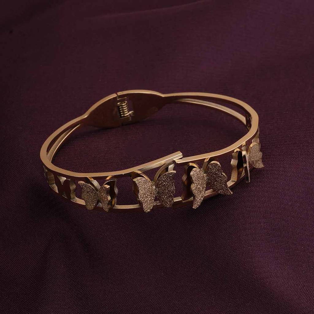 Shimmering Butterfly Bangle Bracelet For Women : PMWSSBR145-G