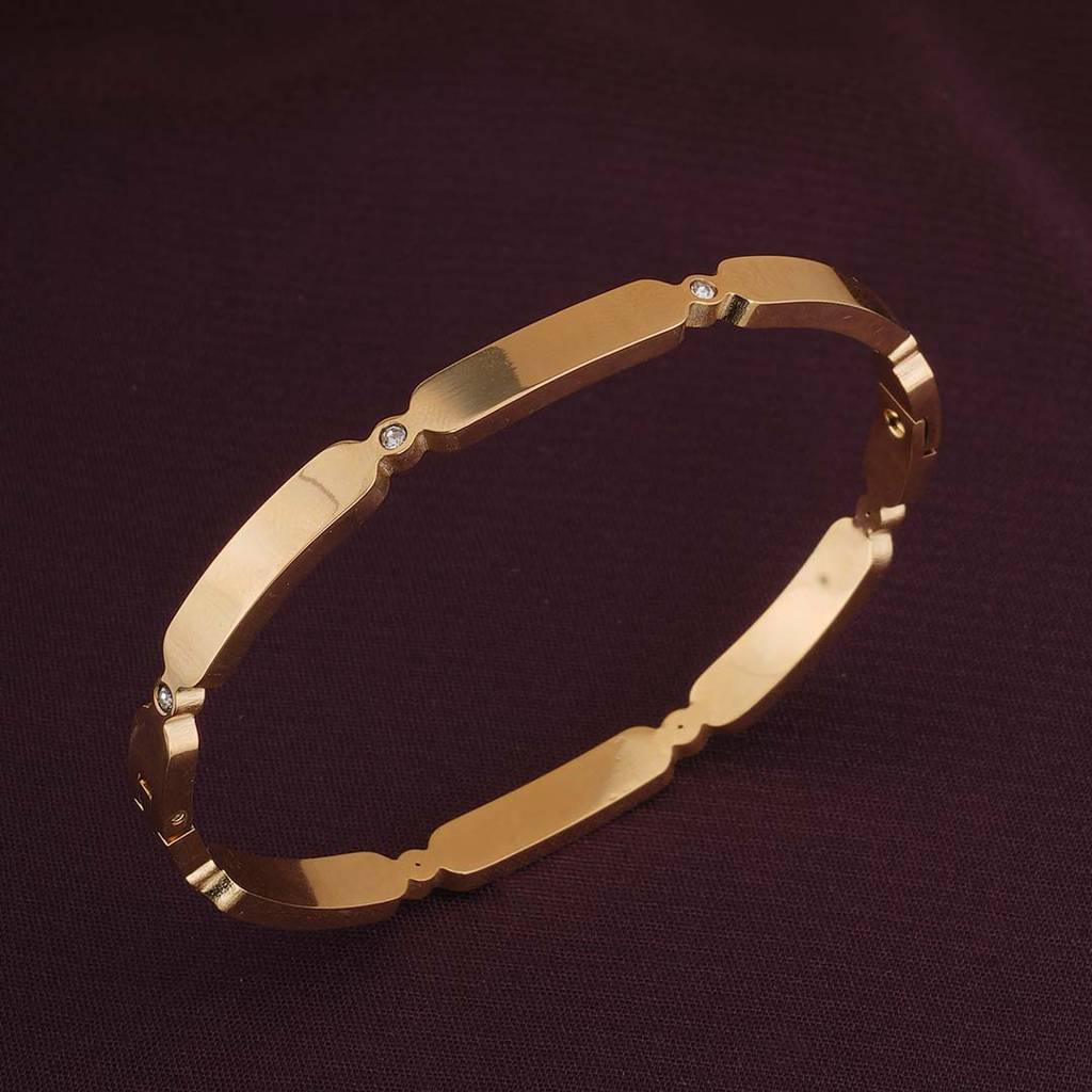 Golden Stone Bangle Bracelet For Women : PMWSSBR148-G