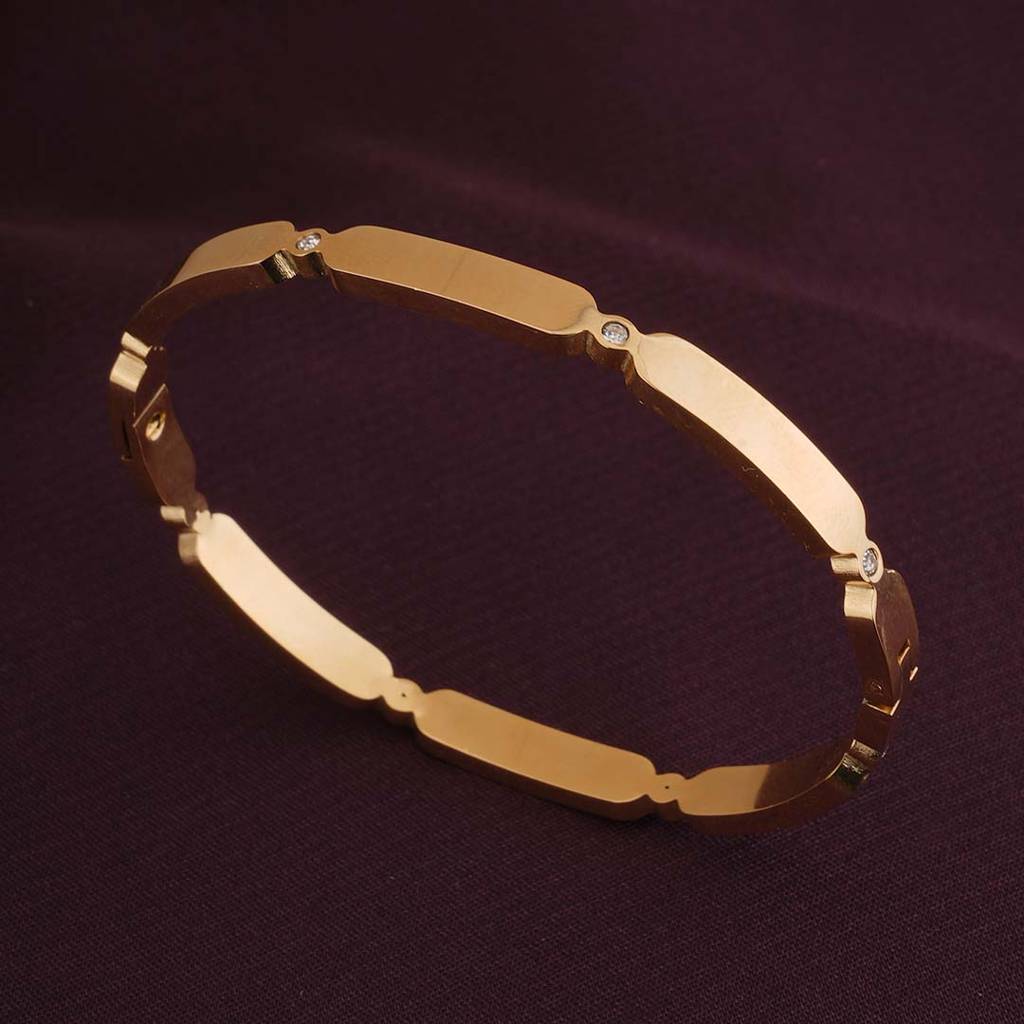 Golden Stone Bangle Bracelet For Women : PMWSSBR148-G