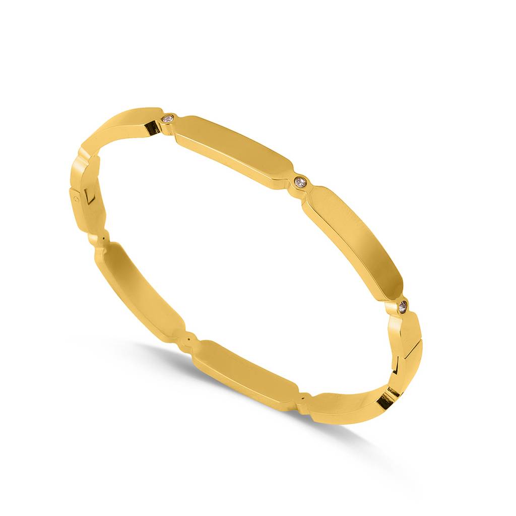 Golden Stone Bangle Bracelet For Women : PMWSSBR148-G