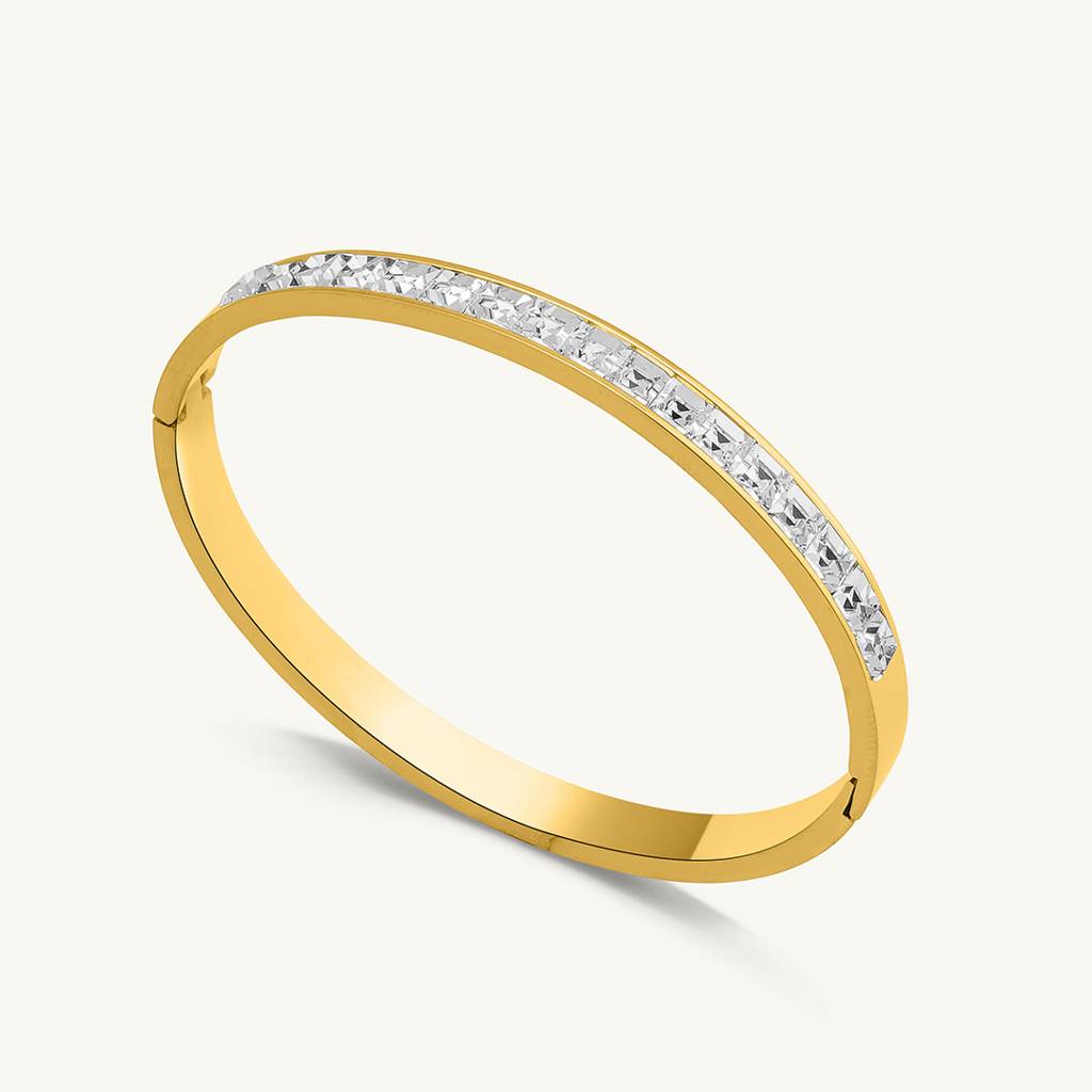 Sparkling Gems Bangle Bracelet For Women : PMWSSBR151-G