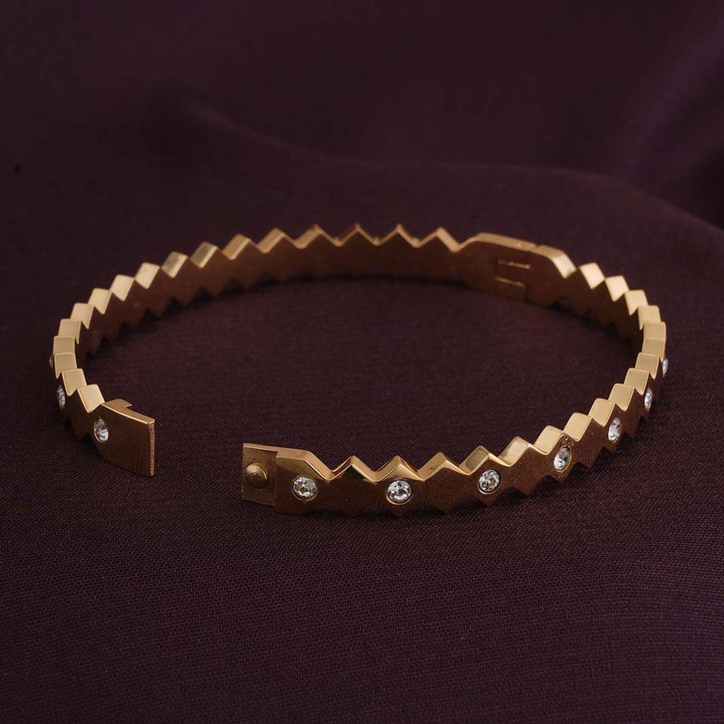 Studded Gold Bracelet For Women : PMWSSBR159-G