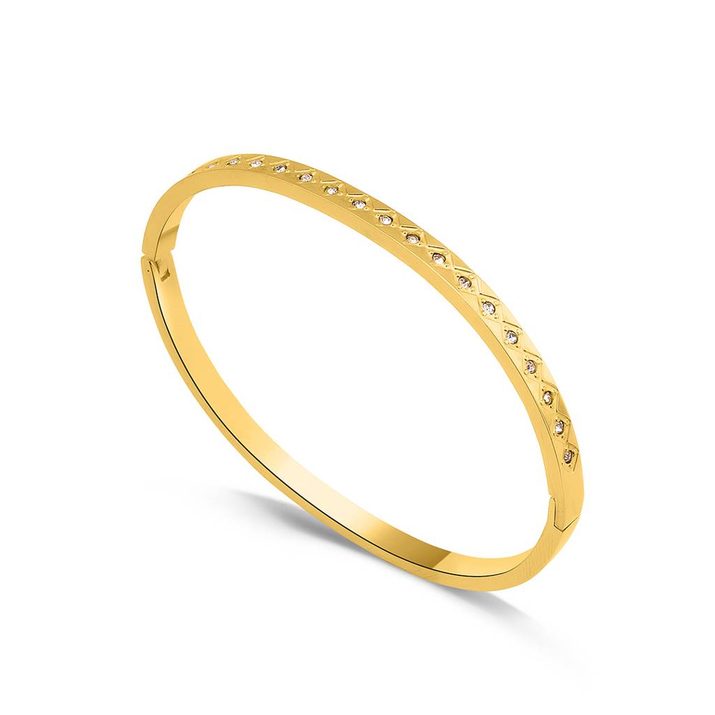 Gold Zirconia Bracelet For Women : PMWSSBR164-G