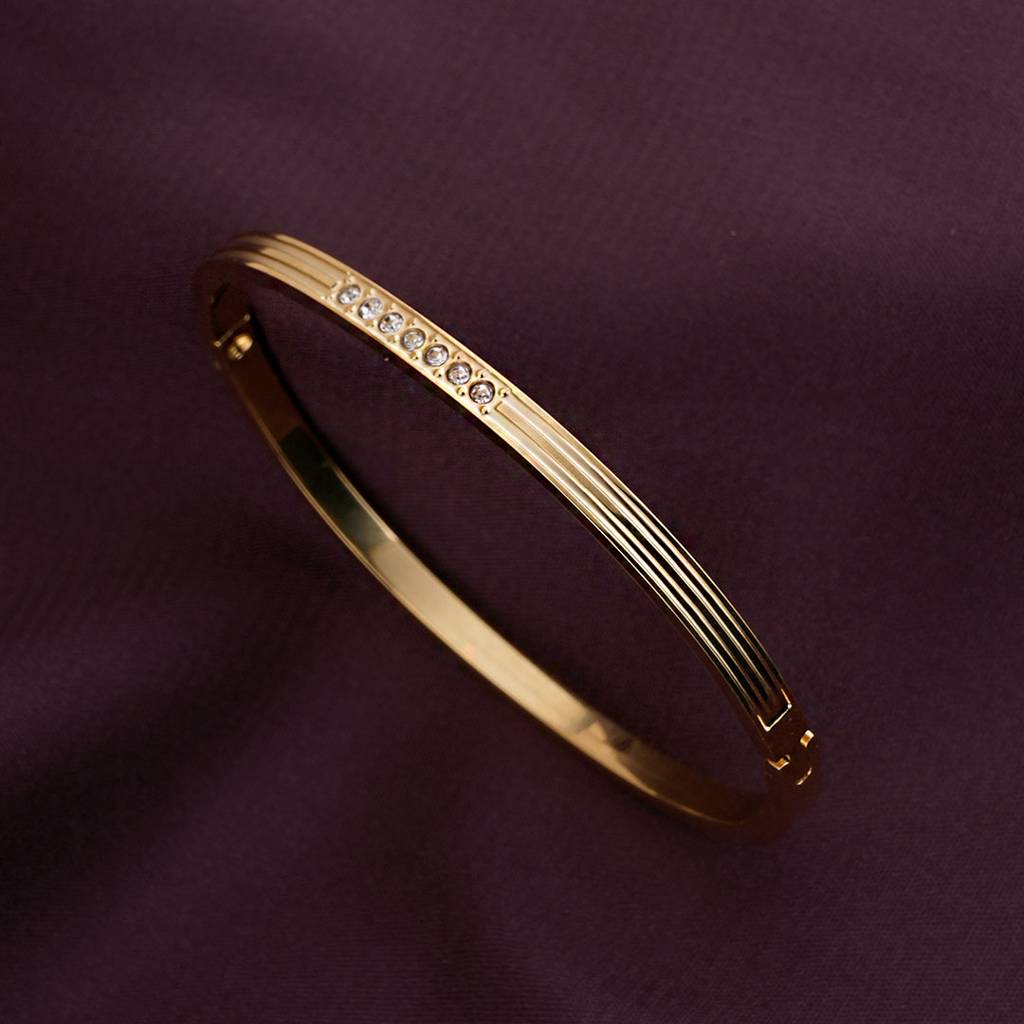 Subtle Gold Bangle Bracelet For Women : PMWSSBR165-G