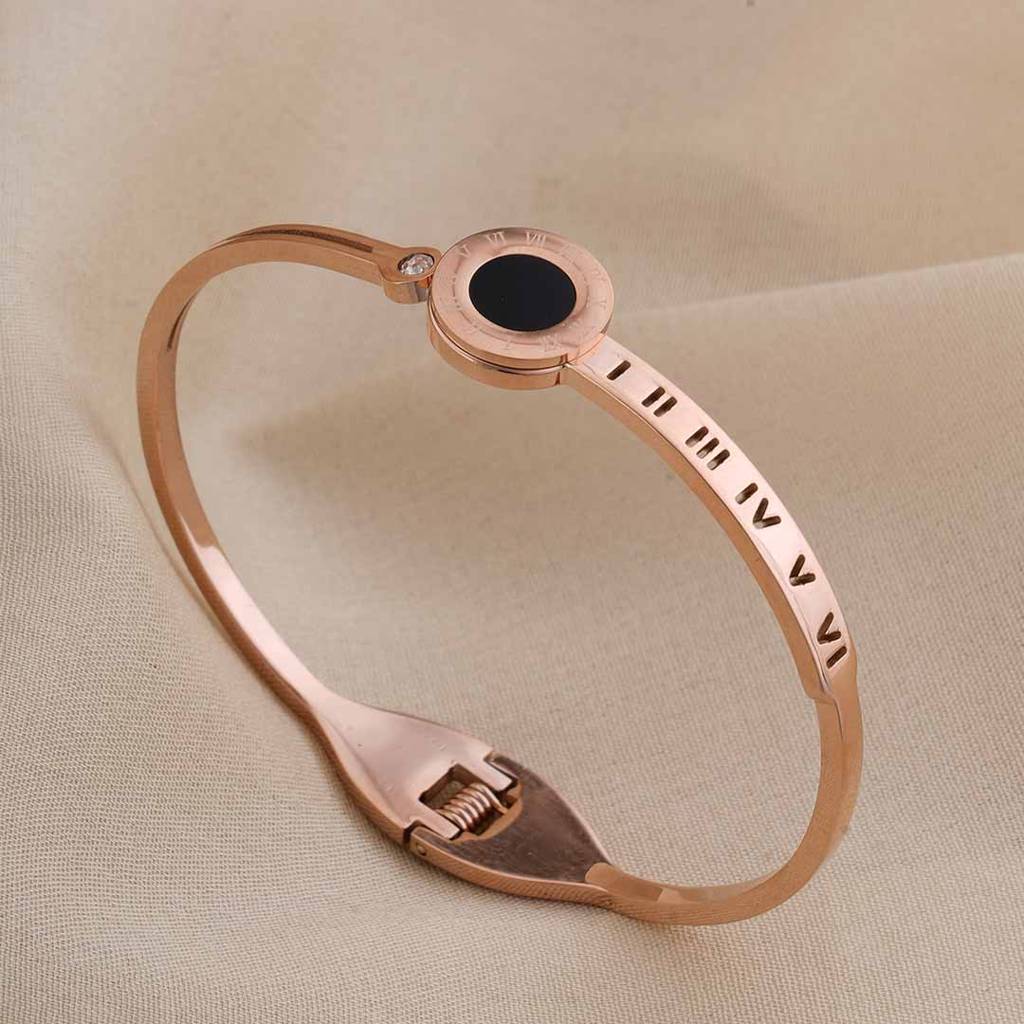 Classy Roman Rose Gold Bracelet For Women : PMWSSBR167-RG