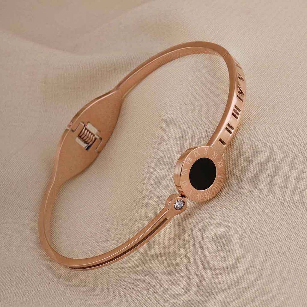 Classy Roman Rose Gold Bracelet For Women : PMWSSBR167-RG