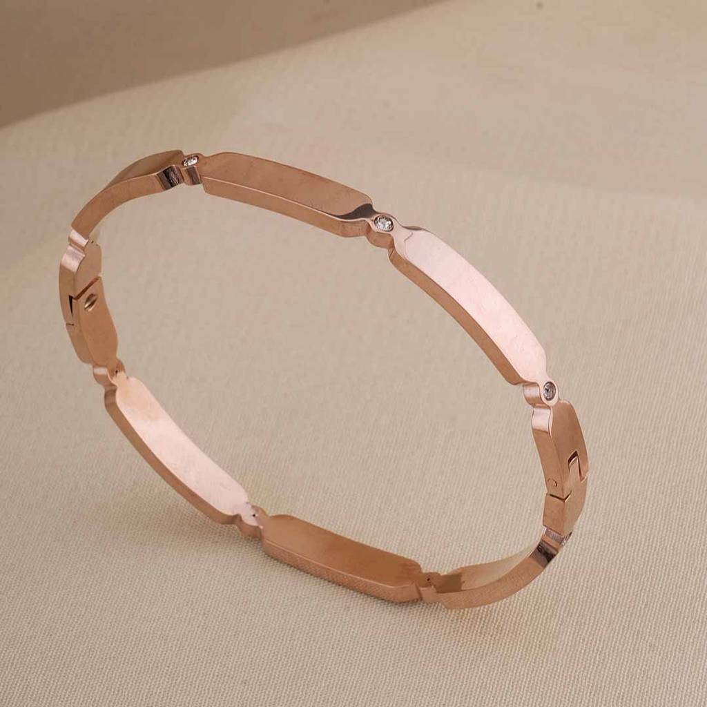 Modern Stone Rose Gold Bracelet For Women : PMWSSBR168-RG