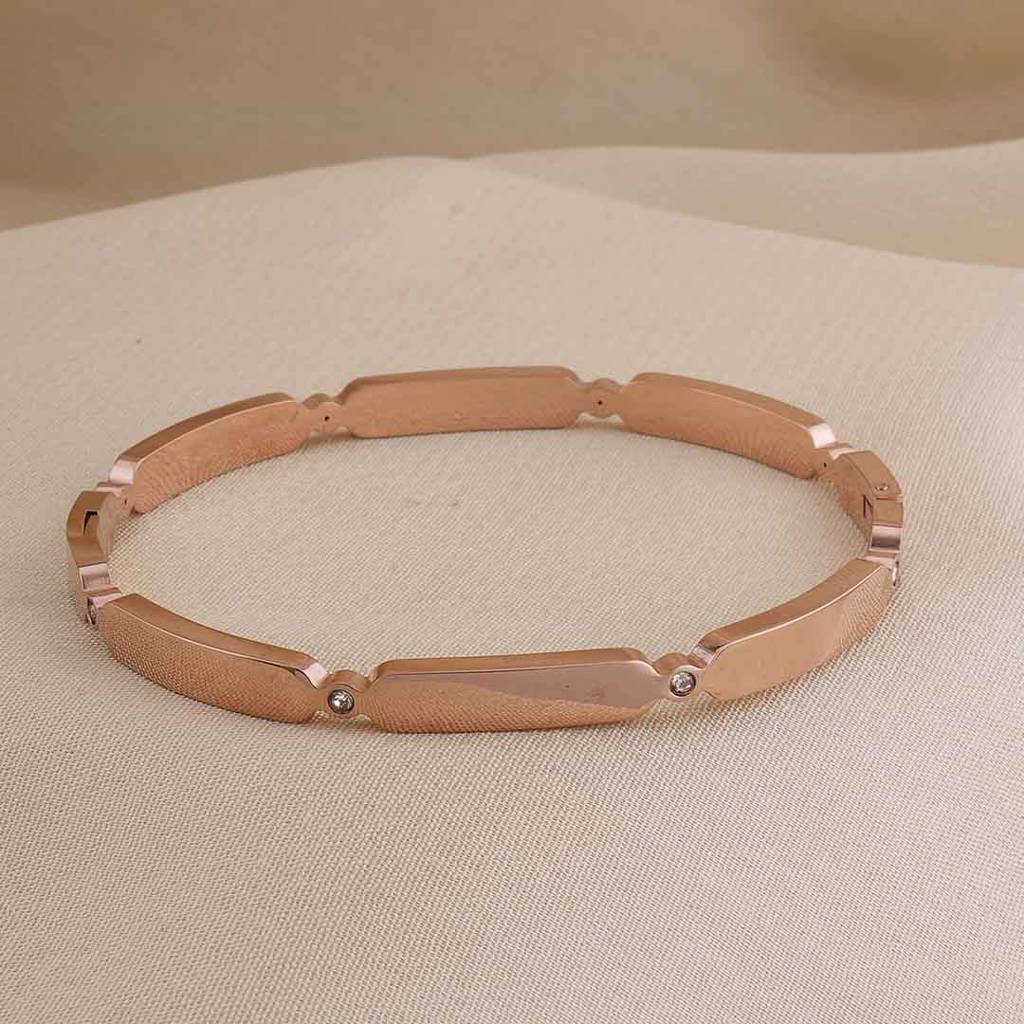 Modern Stone Rose Gold Bracelet For Women : PMWSSBR168-RG