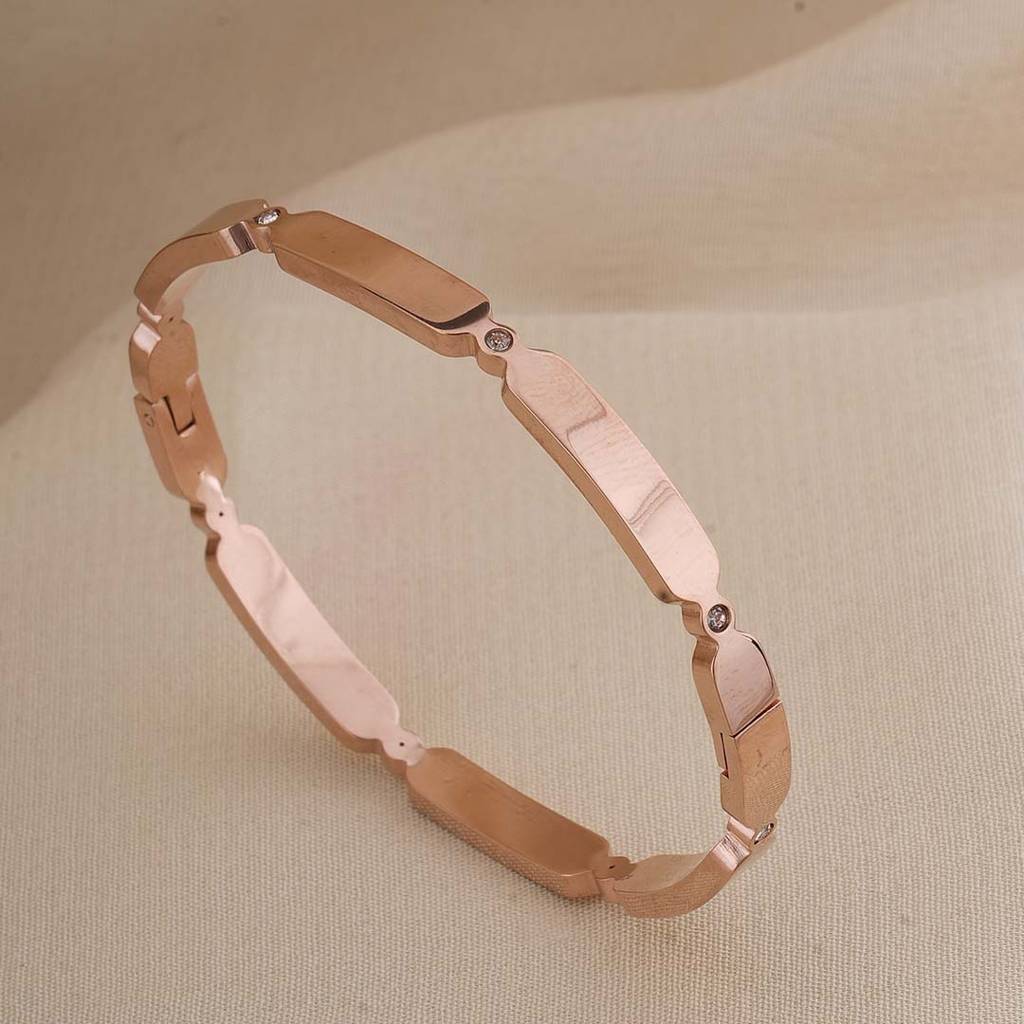 Modern Stone Rose Gold Bracelet For Women : PMWSSBR168-RG
