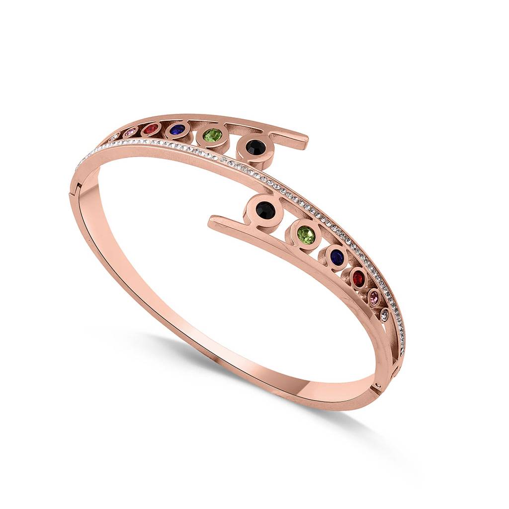 Multicolored Gemstone Bracelet For Women : PMWSSBR170-RG