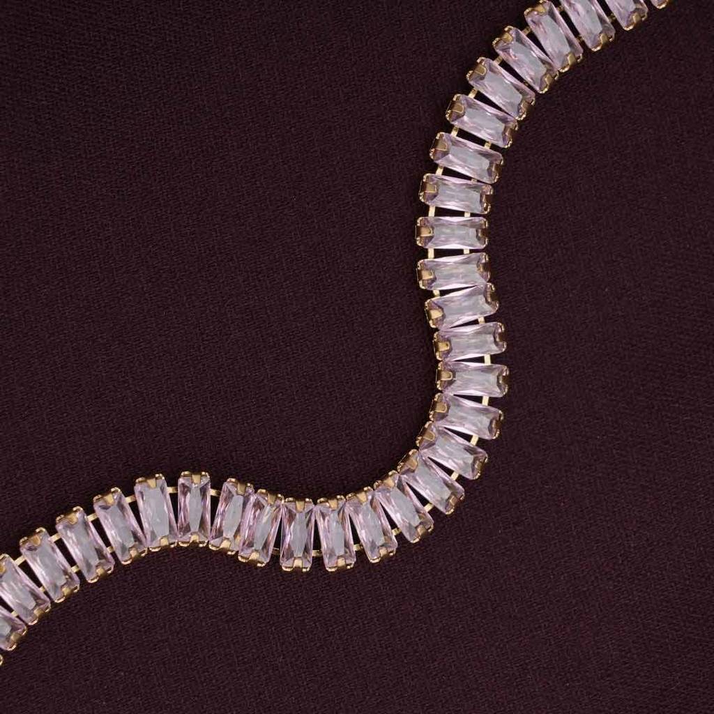 Palmonas Corral Haze Pink Stone Bracelet For Womens - Waterproof & Anti-Tarnish : PMWSSBR175-G