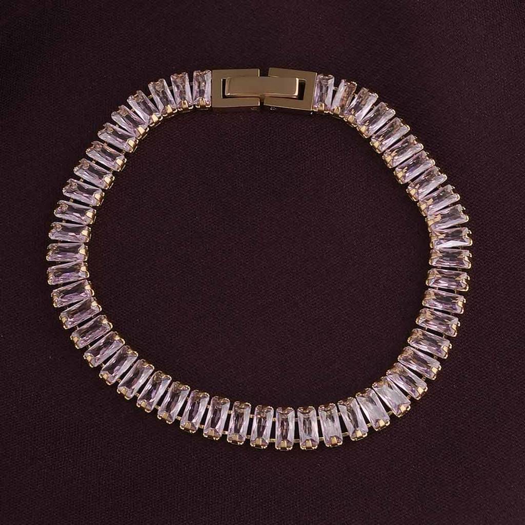 Palmonas Corral Haze Pink Stone Bracelet For Womens - Waterproof & Anti-Tarnish : PMWSSBR175-G