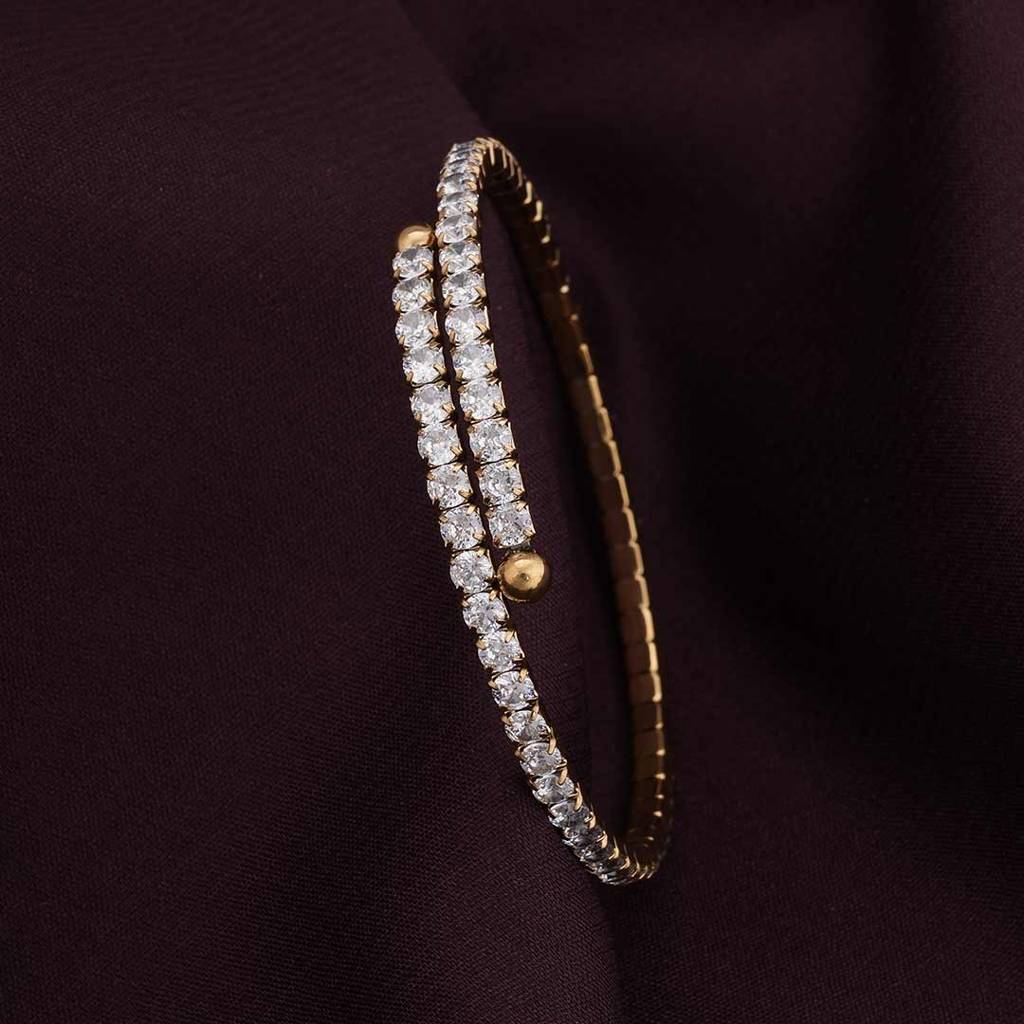 Palmonas Sparkling Bangle Bracelet For Womens - Waterproof & Anti-Tarnish : PMWSSBR183-G