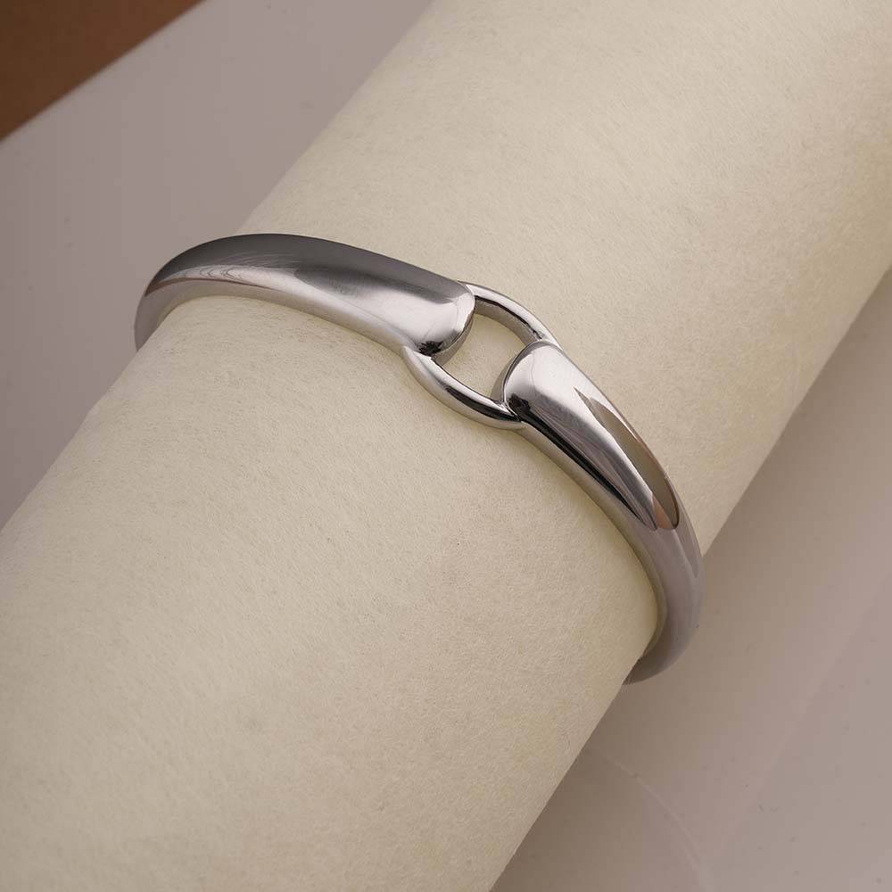 Modern Silver Cuff Bracelet For Womens - Waterproof & Anti-Tarnish : PMWSSBR194-S