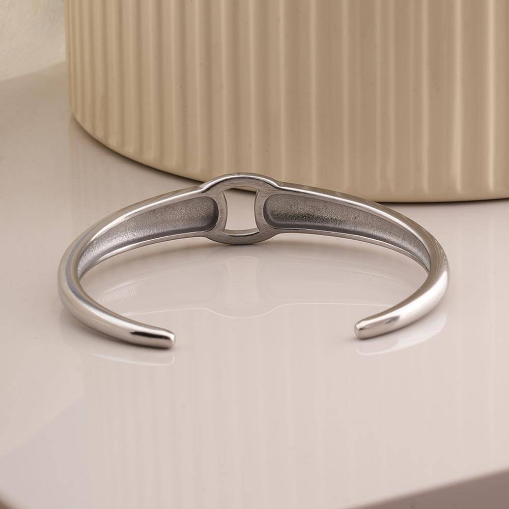 Modern Silver Cuff Bracelet For Womens - Waterproof & Anti-Tarnish : PMWSSBR194-S