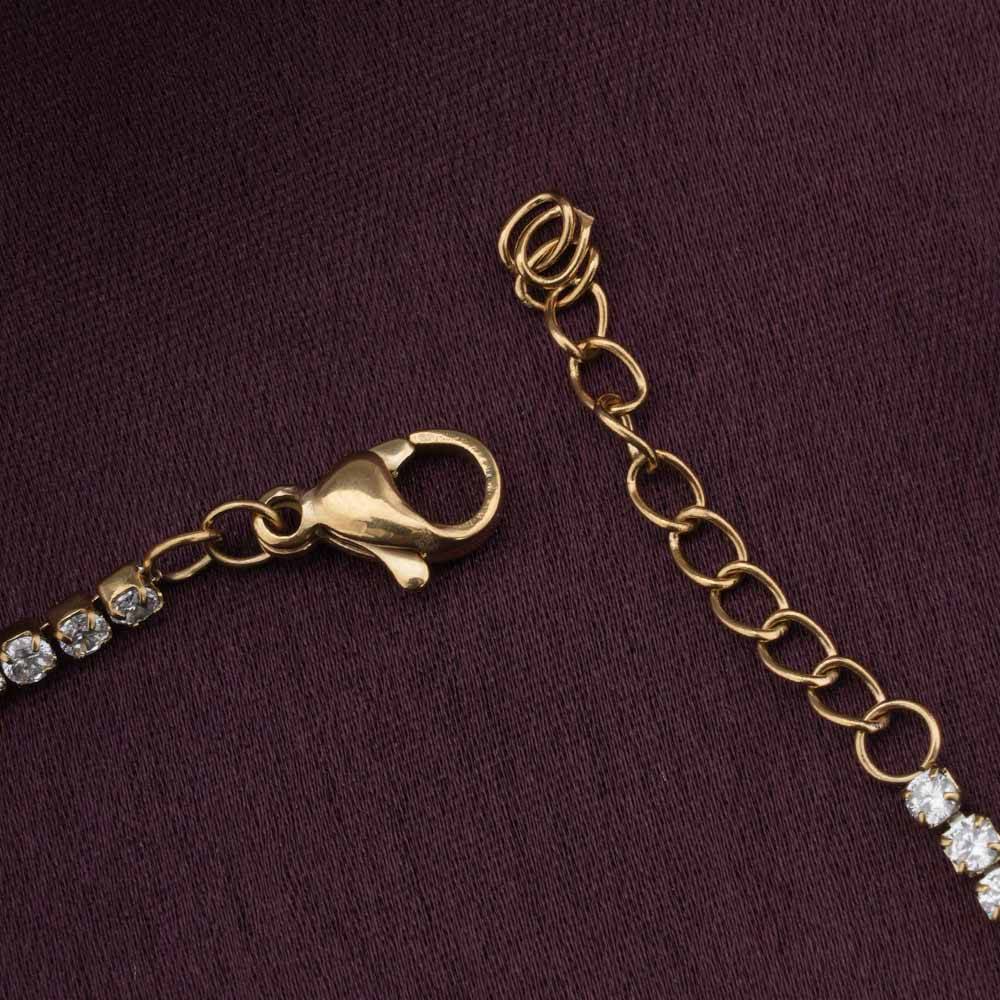 Palmonas Heart Diamond Chain Bracelet For Womens - Waterproof & Anti-Tarnish : PMWSSBR211-G