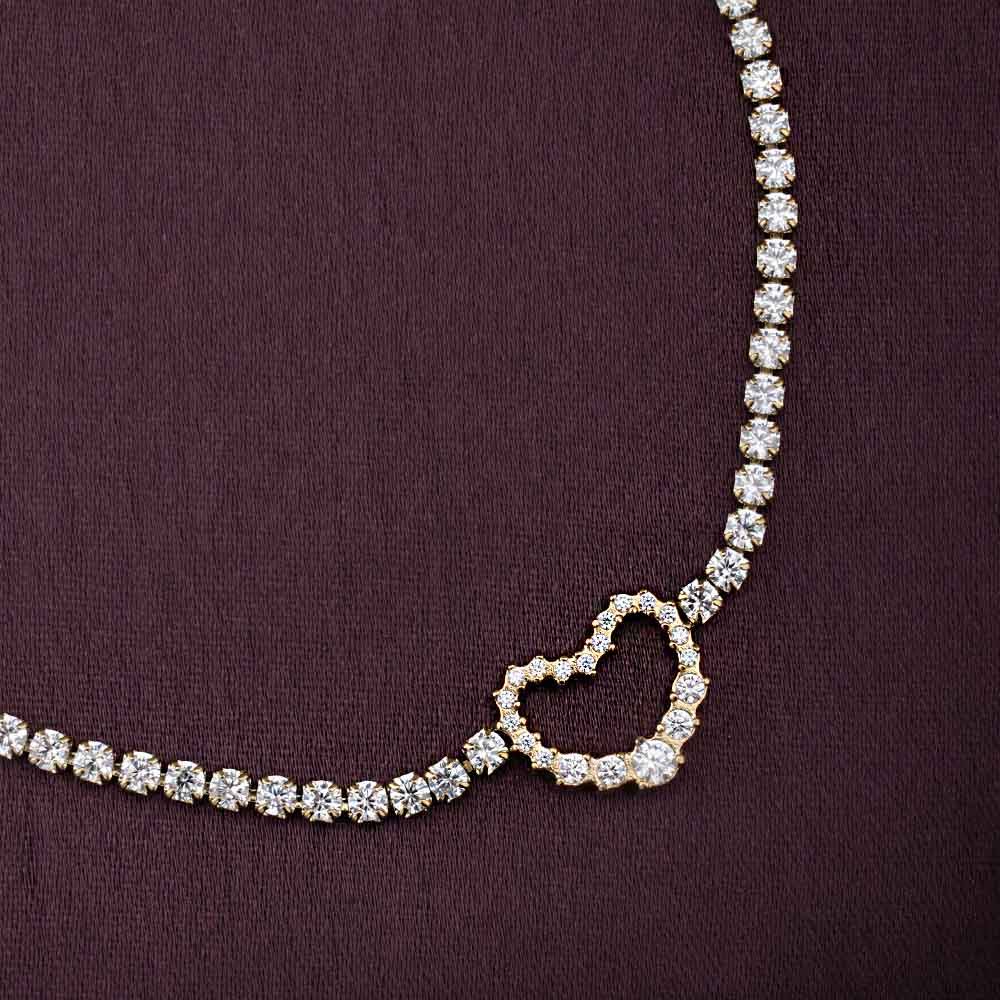 Palmonas Heart Diamond Chain Bracelet For Womens - Waterproof & Anti-Tarnish : PMWSSBR211-G