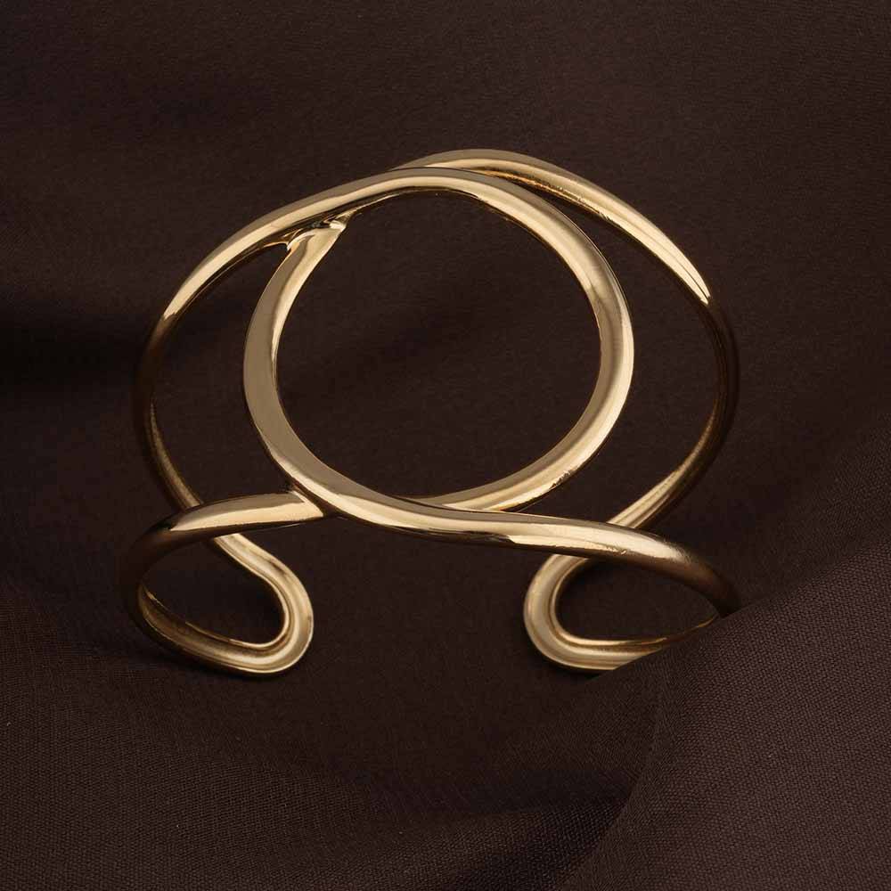 Palmonas Modern Geometric Cuff Bracelet For Womens - Waterproof & Anti-Tarnish : PMWSSBR218-G