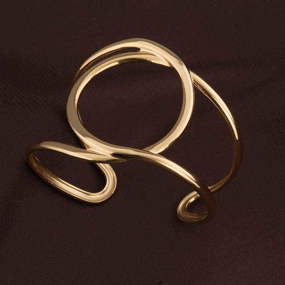 Palmonas Modern Geometric Cuff Bracelet For Womens - Waterproof & Anti-Tarnish : PMWSSBR218-G