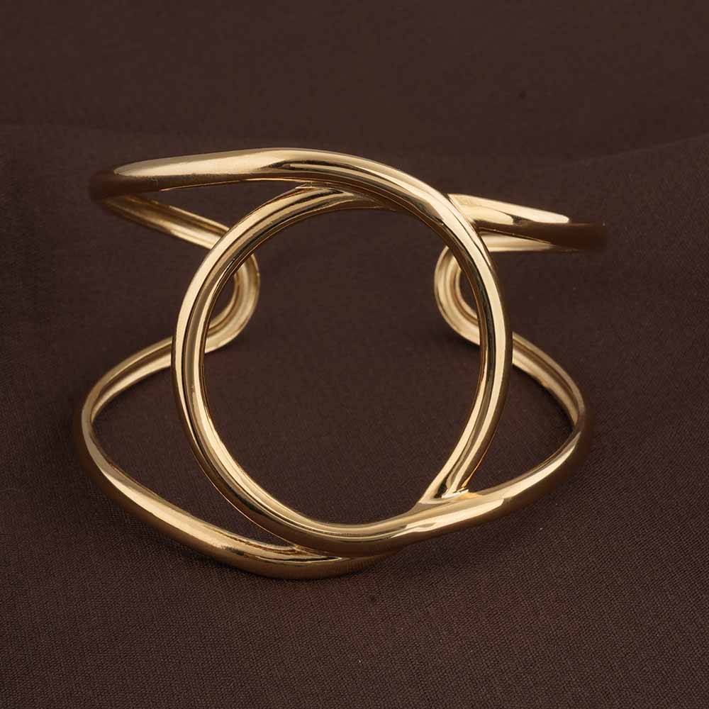 Palmonas Modern Geometric Cuff Bracelet For Womens - Waterproof & Anti-Tarnish : PMWSSBR218-G