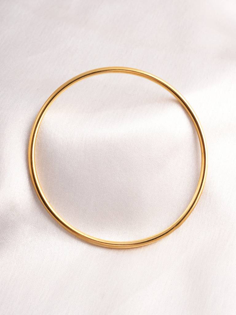 Plain Slim Gold Bangle For Women : PMWSSBR220-G