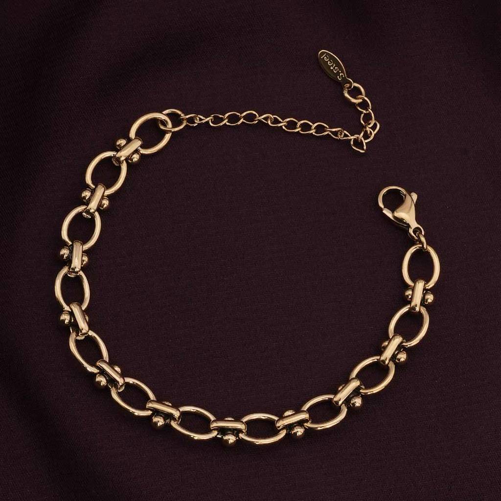 Palmonas Interlocking Hoops Chain Bracelet For Womens - Waterproof & Anti-Tarnish : PMWSSBR239-G