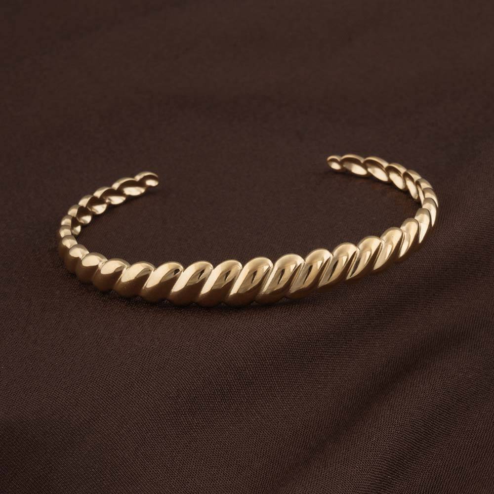 Palmonas Gold Rope Cuff Bracelet For Womens - Waterproof & Anti-Tarnish : PMWSSBR246-G