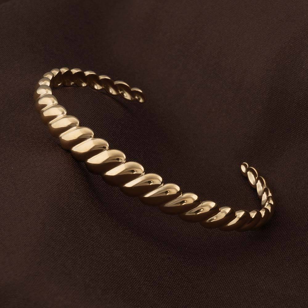 Palmonas Gold Rope Cuff Bracelet For Womens - Waterproof & Anti-Tarnish : PMWSSBR246-G