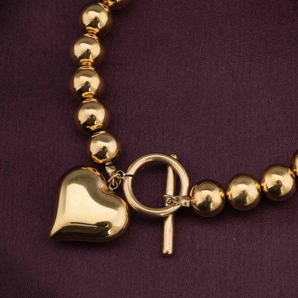 Palmonas Golden Heartbeat Bracelet For Womens - Waterproof & Anti-Tarnish : PMWSSBR247-G