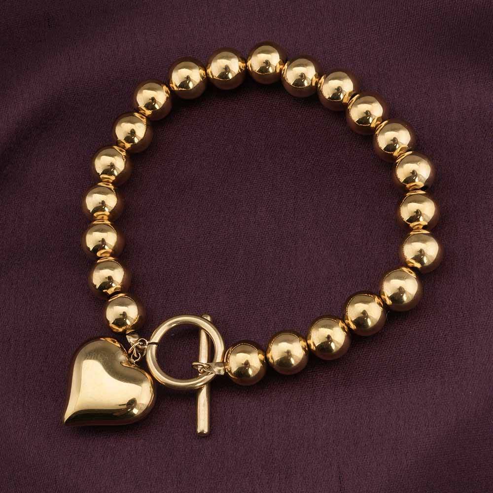 Palmonas Golden Heartbeat Bracelet For Womens - Waterproof & Anti-Tarnish : PMWSSBR247-G