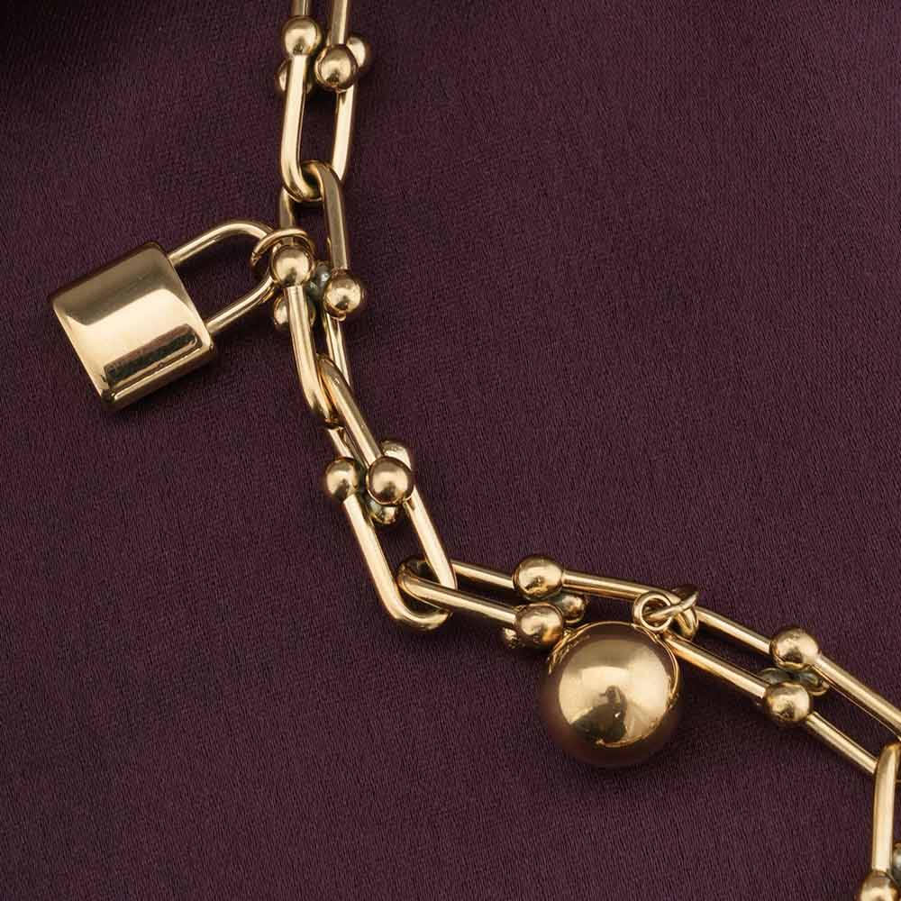 Palmonas Gold Novelty Charm Link Bracelet For Womens - Waterproof & Anti-Tarnish : PMWSSBR251-G