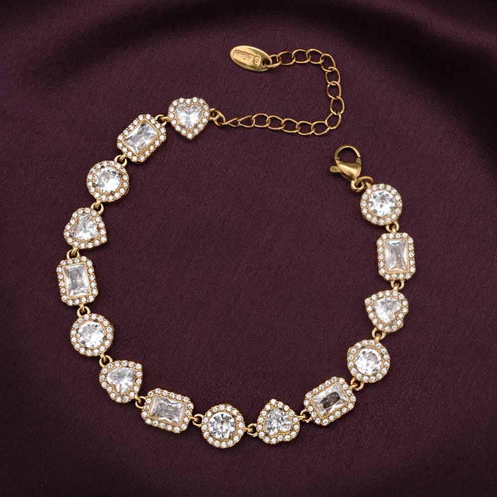 Palmonas Dazzling Crystal Bracelet For Womens - Waterproof & Anti-Tarnish : PMWSSBR258-G