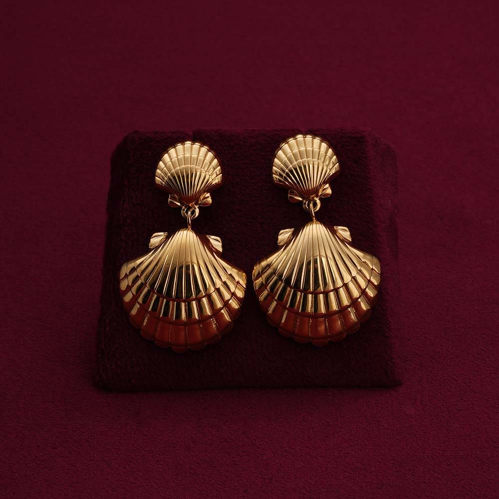 Palmonas Shell Drop Earrings For Womens - Waterproof & Anti-Tarnish : PMWSSER240-G