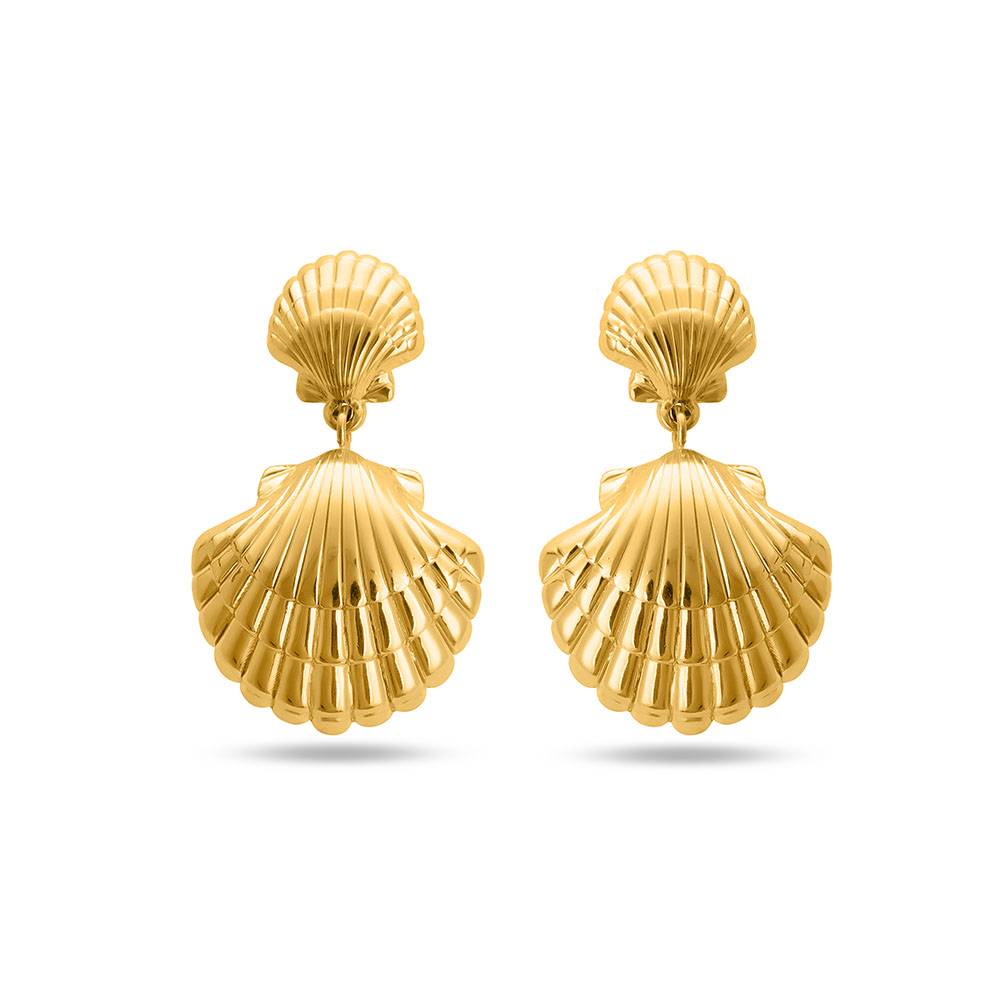 Palmonas Shell Drop Earrings For Womens - Waterproof & Anti-Tarnish : PMWSSER240-G