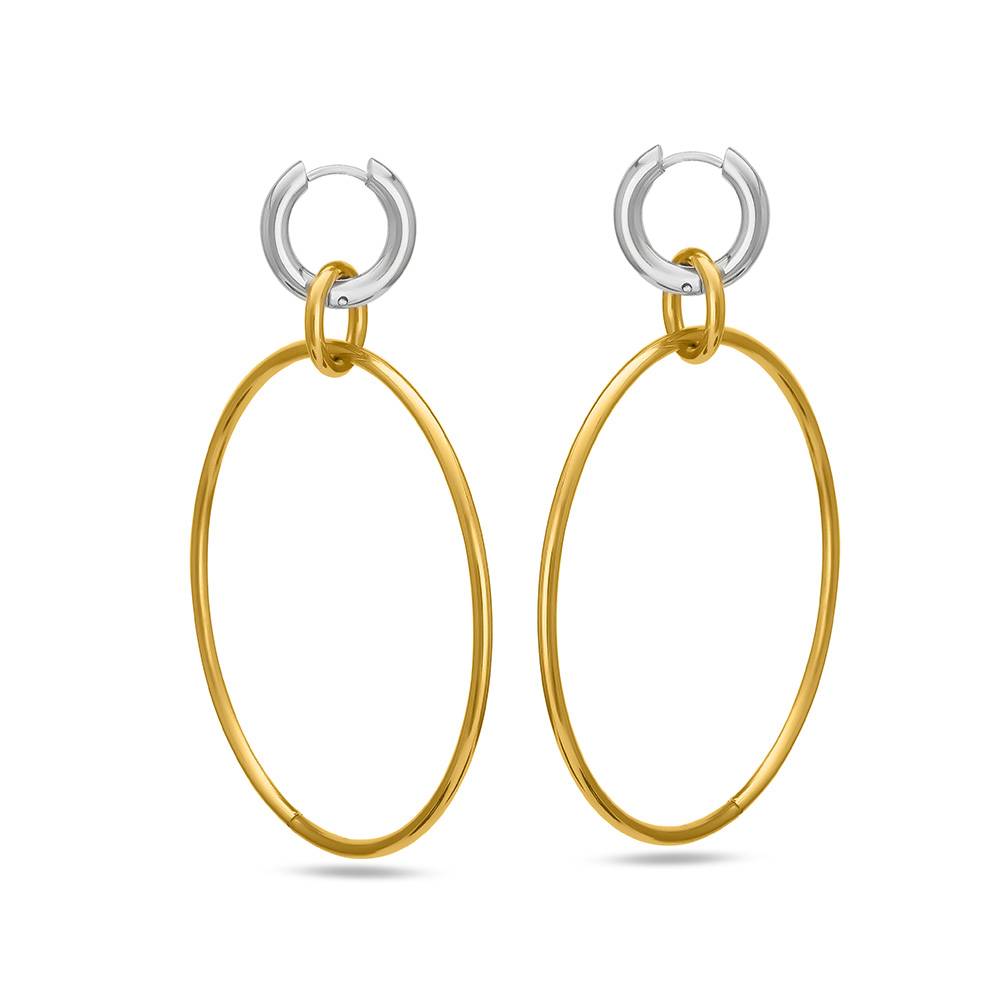 Palmonas Unique Dual Tone Hoop Earrings For Womens - Waterproof & Anti-Tarnish : PMWSSER283-MC