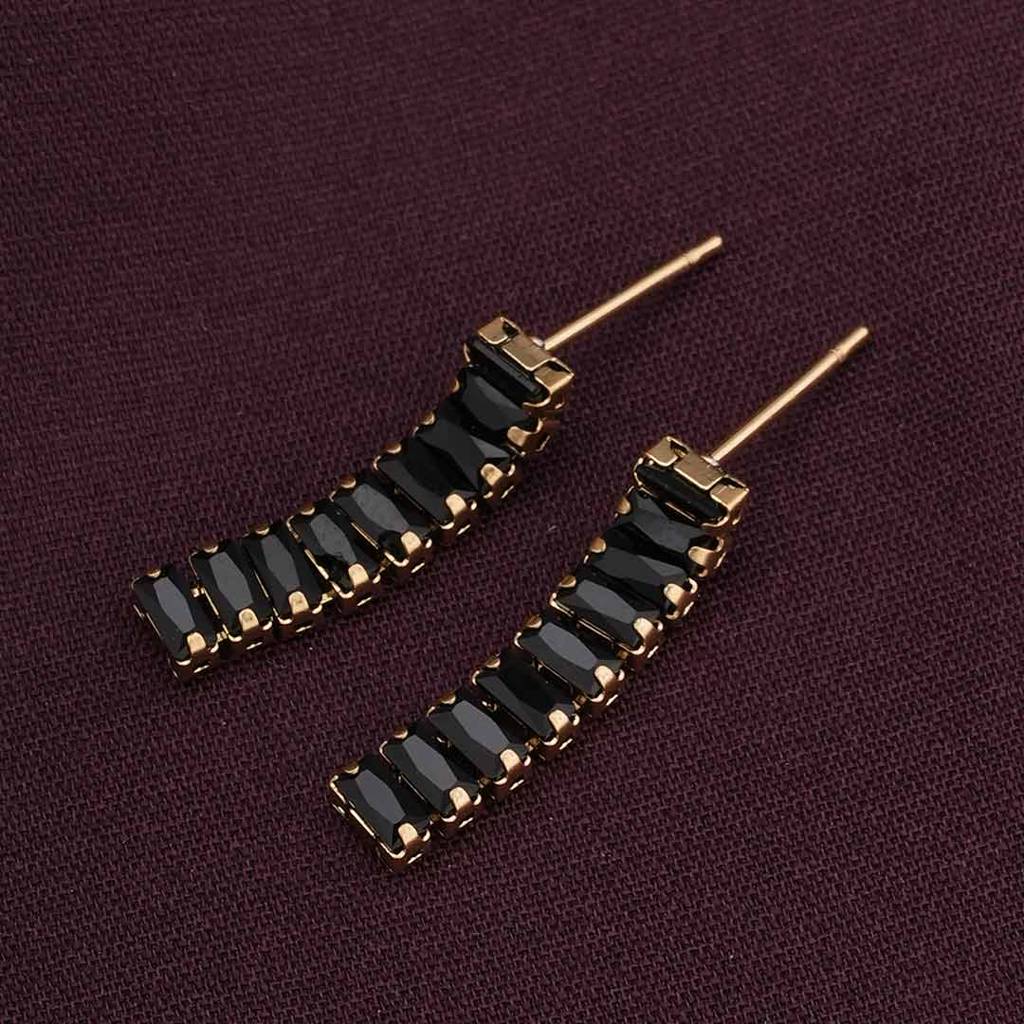 Palmonas Crystal Long Drop Earrings For Womens - Waterproof & Anti-Tarnish : PMWSSER306-G