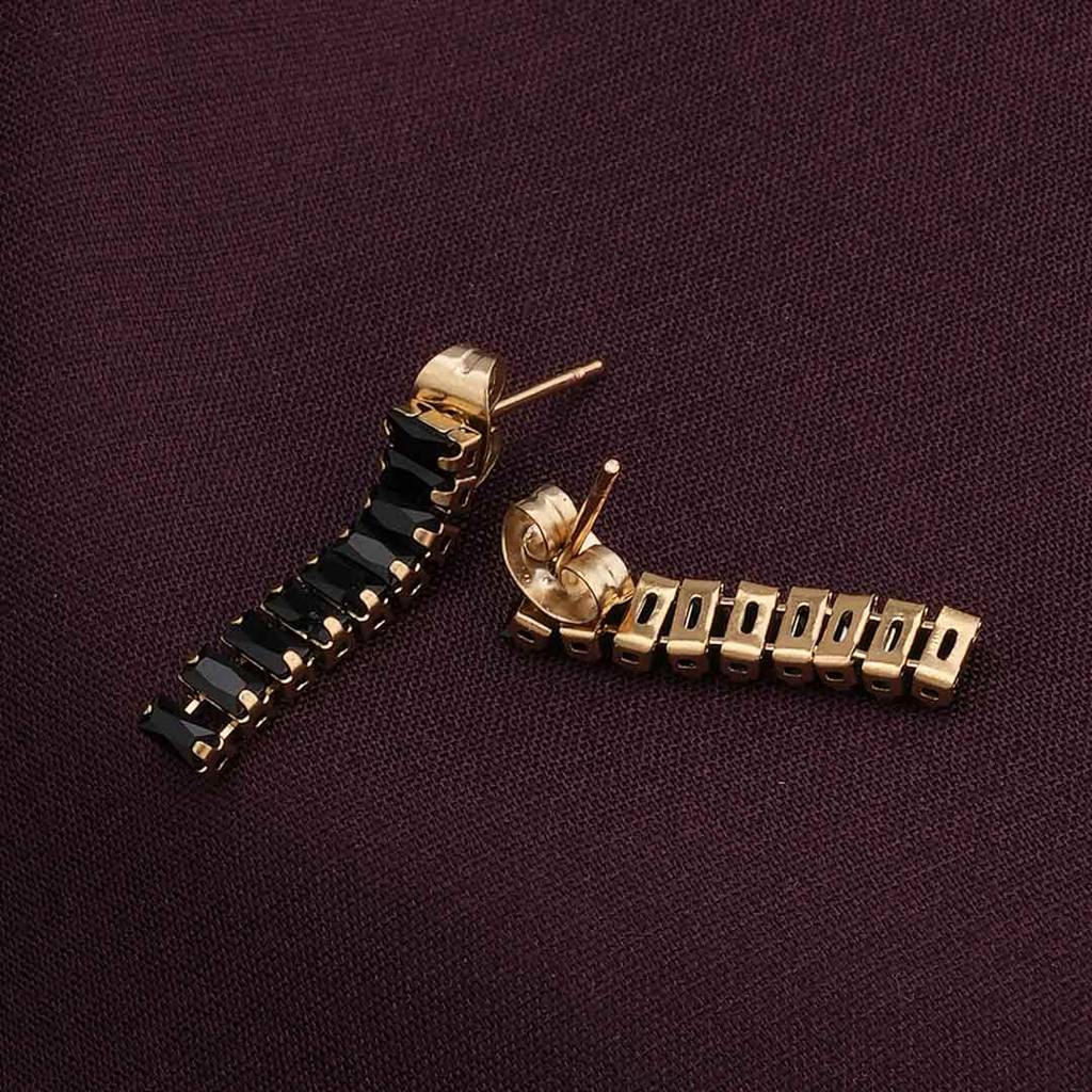Palmonas Crystal Long Drop Earrings For Womens - Waterproof & Anti-Tarnish : PMWSSER306-G