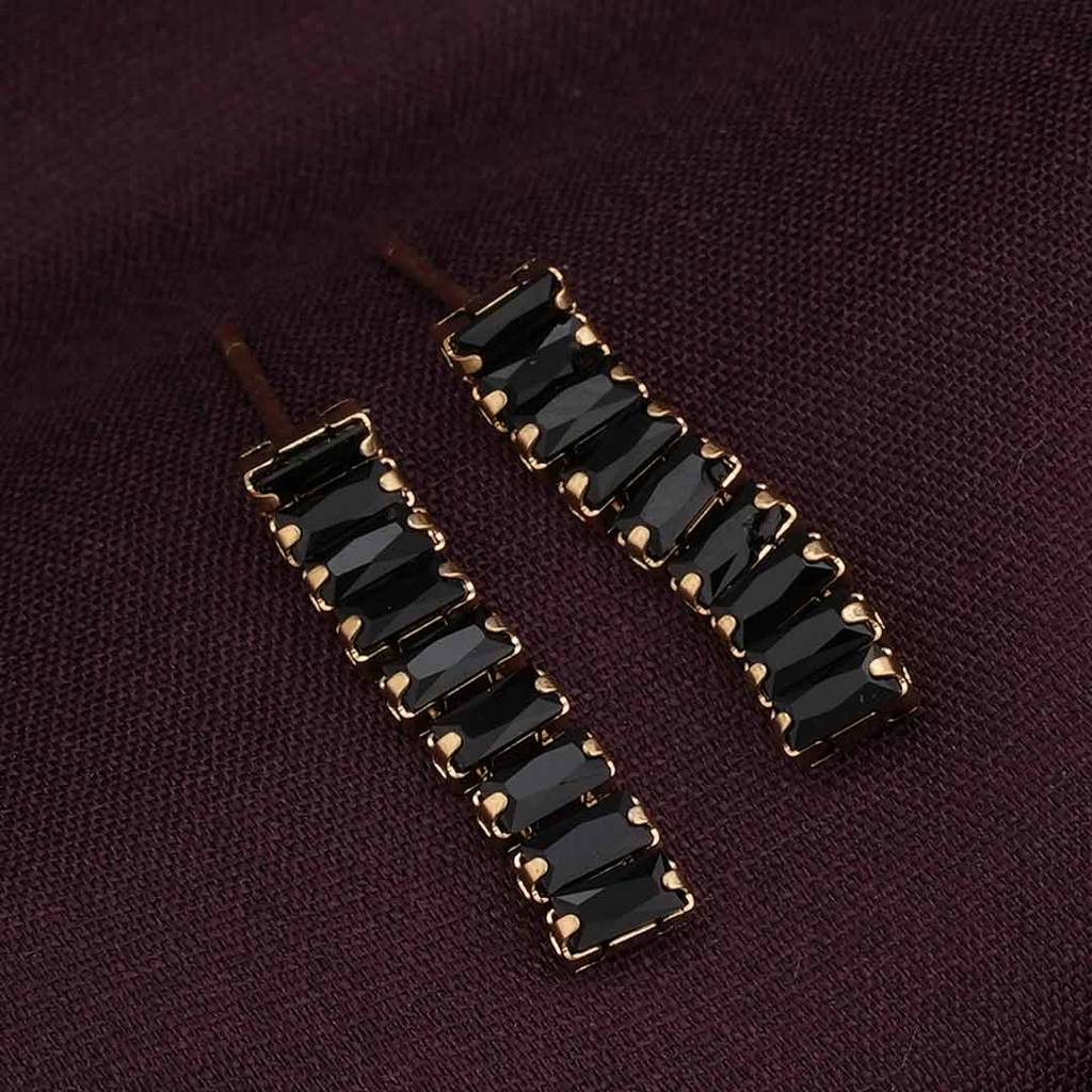 Palmonas Crystal Long Drop Earrings For Womens - Waterproof & Anti-Tarnish : PMWSSER306-G