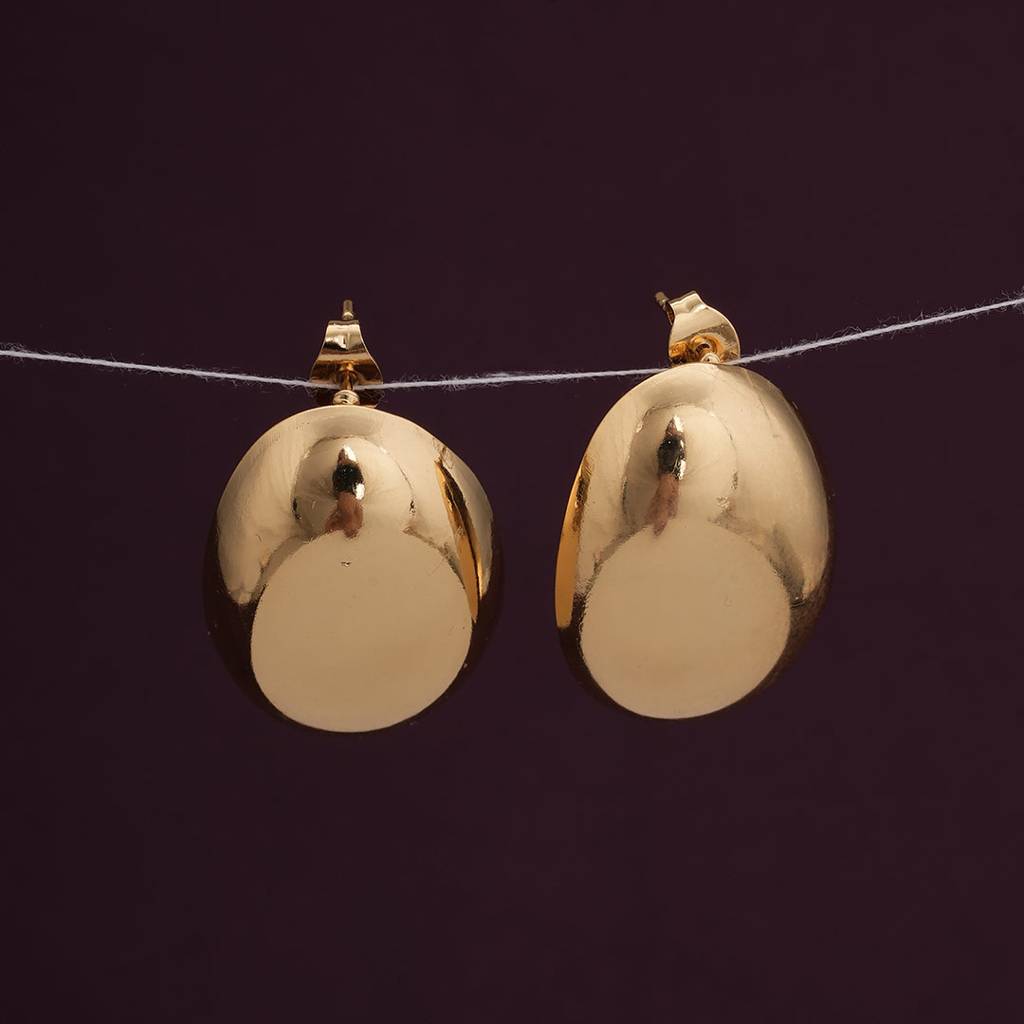 Palmonas Gold Chunky Stud Earrings For Womens - Waterproof & Anti-Tarnish : PMWSSER309-G
