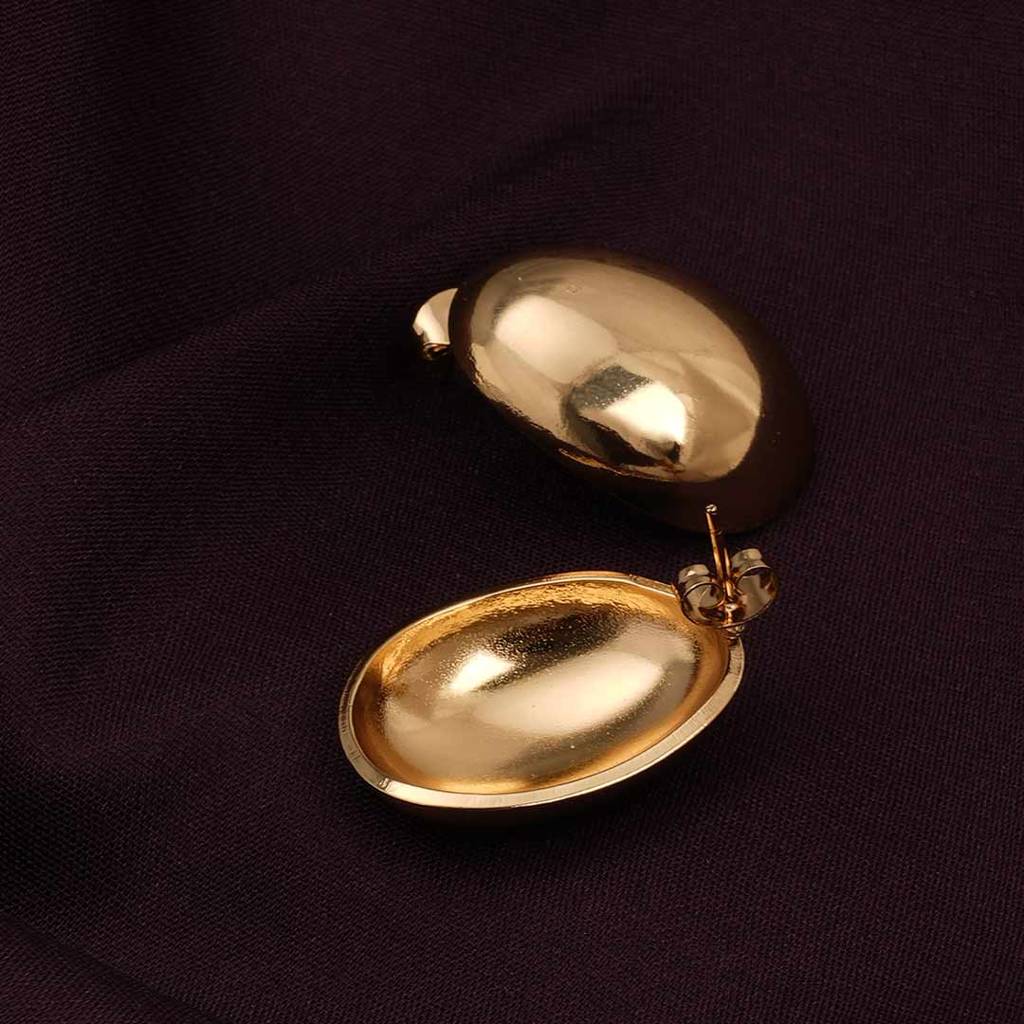 Palmonas Gold Chunky Stud Earrings For Womens - Waterproof & Anti-Tarnish : PMWSSER309-G