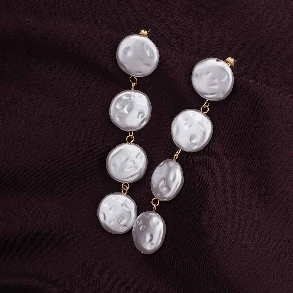 Palmonas Pearl Drop Earrings For Womens - Waterproof & Anti-Tarnish : PMWSSER312-G