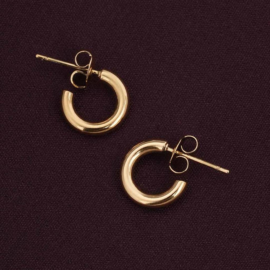 Palmonas Gold Stud And Hoop Earring Set For Womens - Waterproof & Anti-Tarnish : PMWSSER319-G