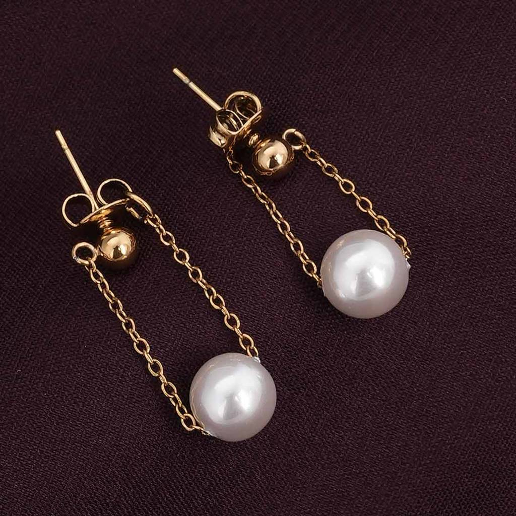 Palmonas Gold Stud And Hoop Earring Set For Womens - Waterproof & Anti-Tarnish : PMWSSER319-G