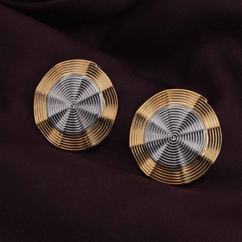 Palmonas Circular Coils Stud Earrings For Womens - Waterproof & Anti-Tarnish : PMWSSER326-MC
