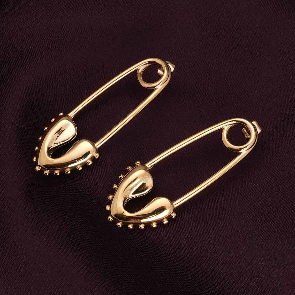 Palmonas Minimalist Safety Pin Hoop Earrings For Womens - Waterproof & Anti-Tarnish : PMWSSER329-G