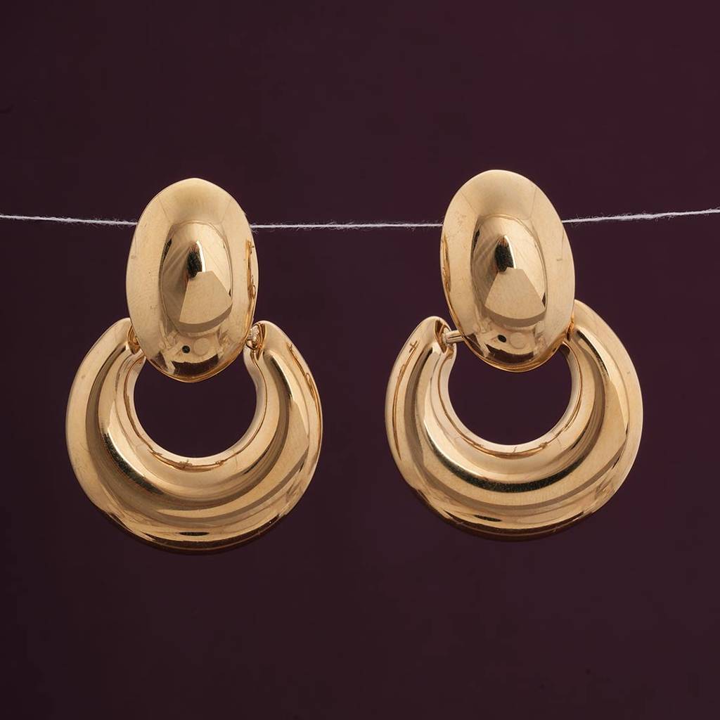 Palmonas Round Ear Buckle Drop Earrings For Womens - Waterproof & Anti-Tarnish : PMWSSER355-G