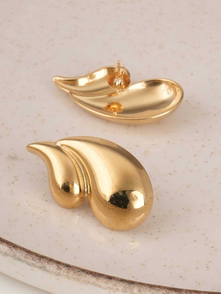Palmonas Chic Teardrop Stud Earrings For Womens - Waterproof & Anti-Tarnish : PMWSSER356-G