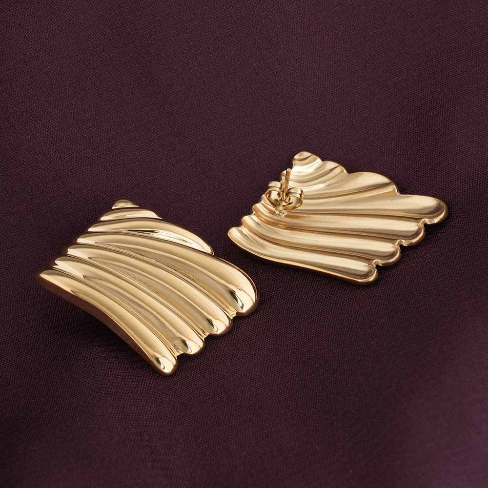 Palmonas Chunky Stud Earrings Palmonas Ribbed Chunky Stud Earrings For Womens Waterproof Anti-Tarnish  · Eternz